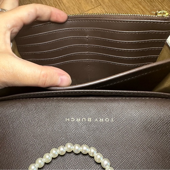 Tory Burch Striped Robinson Crossbody Wallet On Chain - Picture 5 of 10